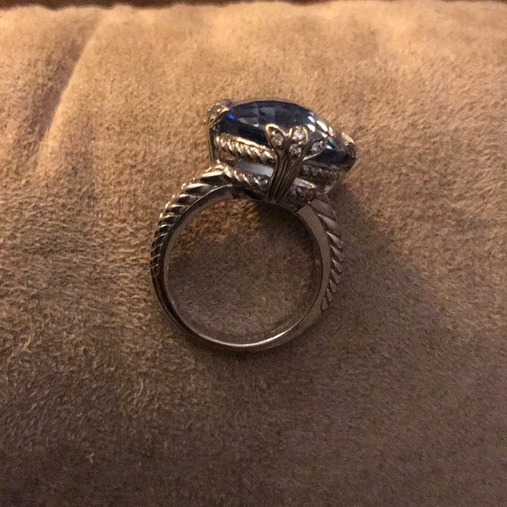 Judith Ripka Blue Topaz CZ Ring